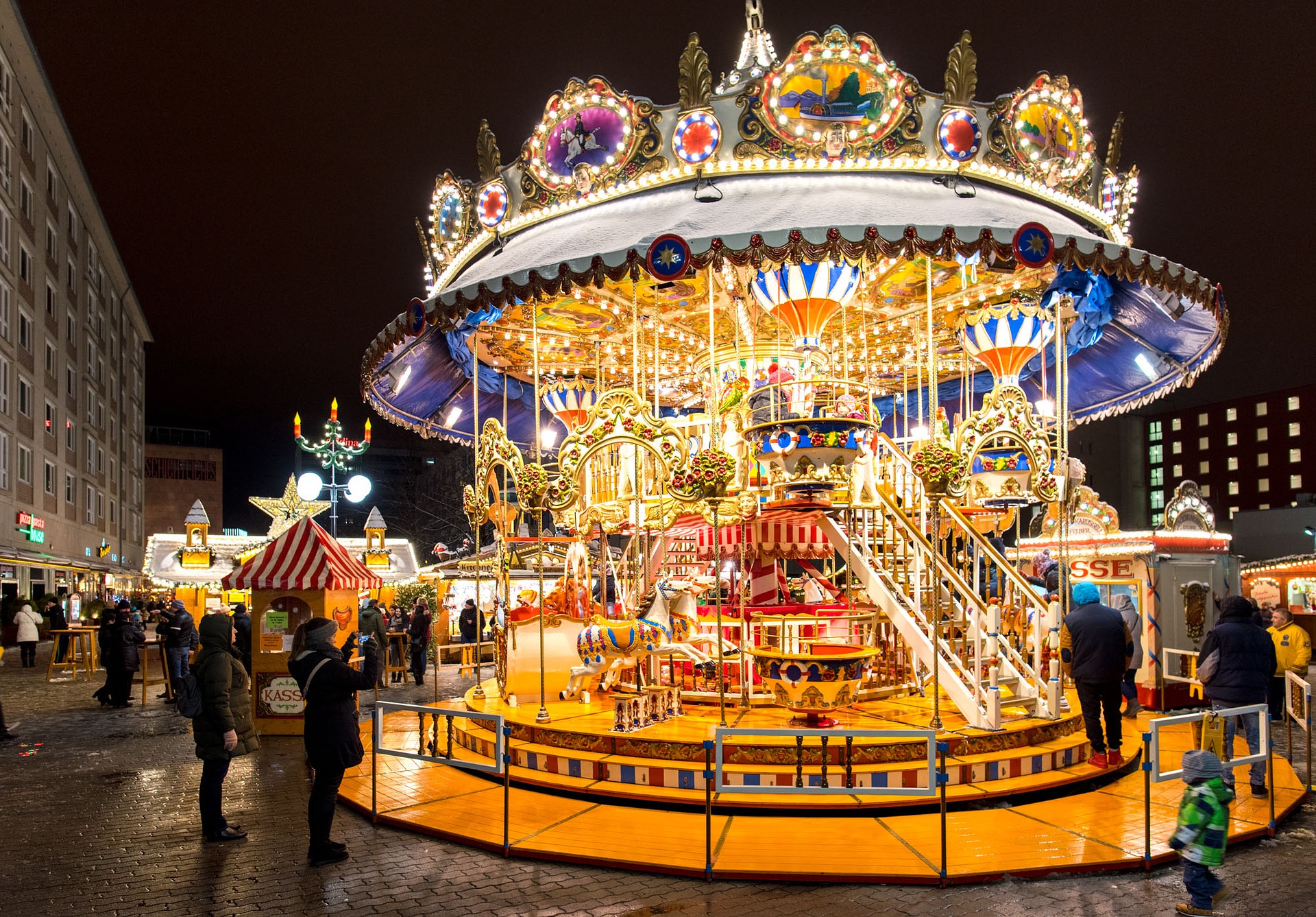 Weihnachtsmarkt Leipzig am Abend